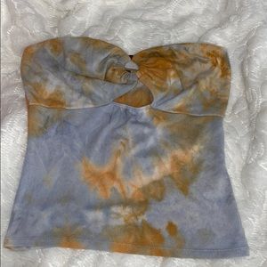 Tie-dye tube top with cutouts